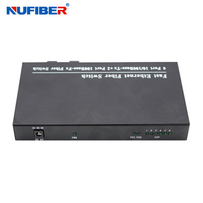 10/100M 6 porto della fibra del porto rj45+2 con il singolo commutatore di fibra ottica di Ethernet dello Sc 1310nm/1550nm 20km della fibra
